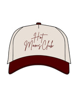 The Canvas Cap - Natural / Cardinal - New Mom School - Center Stacked - Hot Moms - Side Corner - Embroidered - Red