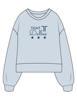 The Womens Heavyweight Crop - Denim Blue - Tight Dallas - Center Chest & Center Back - Printed - Navy