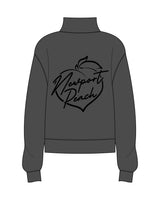 The Womens 1/4 Zip - Washed Black - Newport Peach - Back Center Stacked - Black