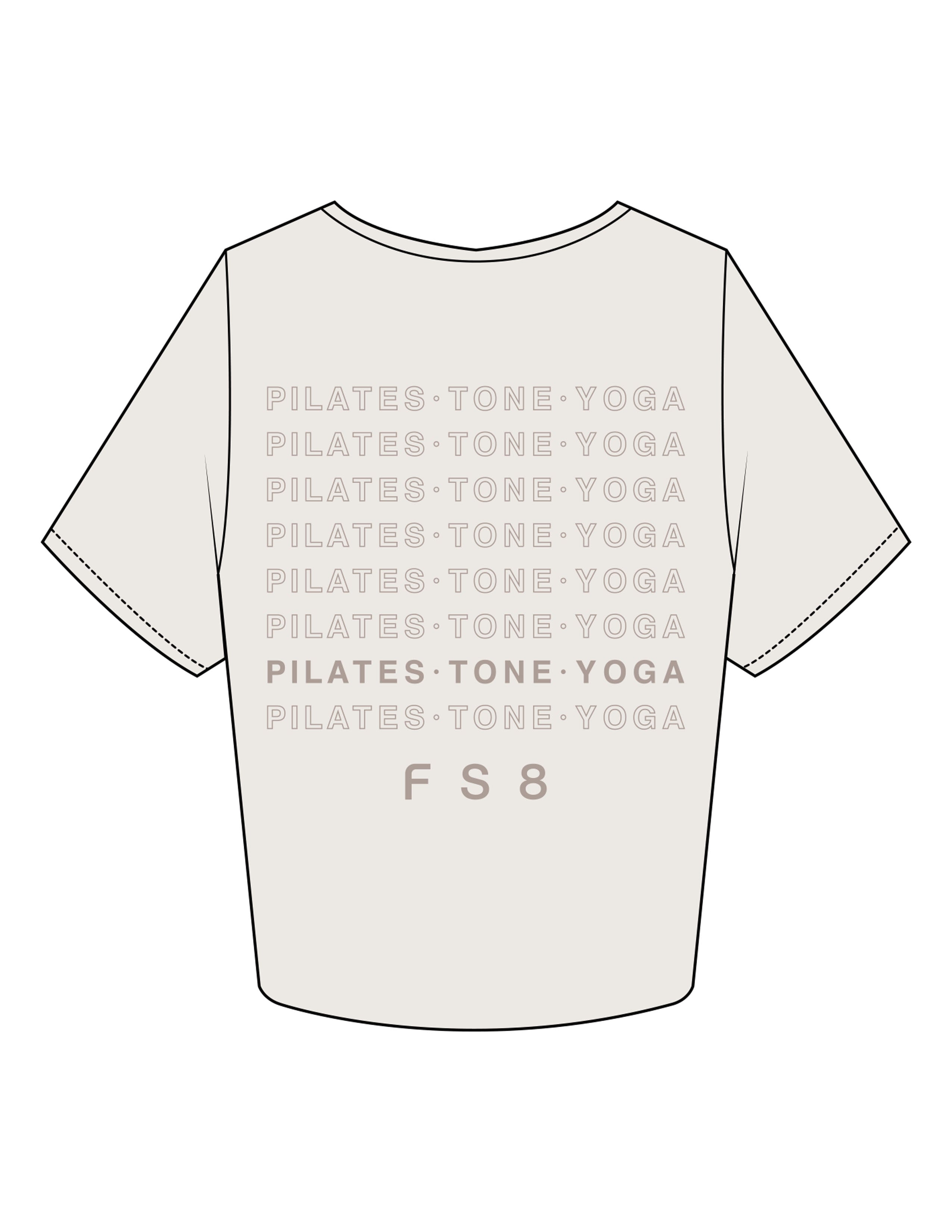 The Crop Tee - Bone - FS8 Studios - Center Chest Stacked & Back Stacked - Printed- Tone on Tone