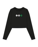 The Crop Long Sleeve - Black - Lab - Front & Back Center - Full Color
