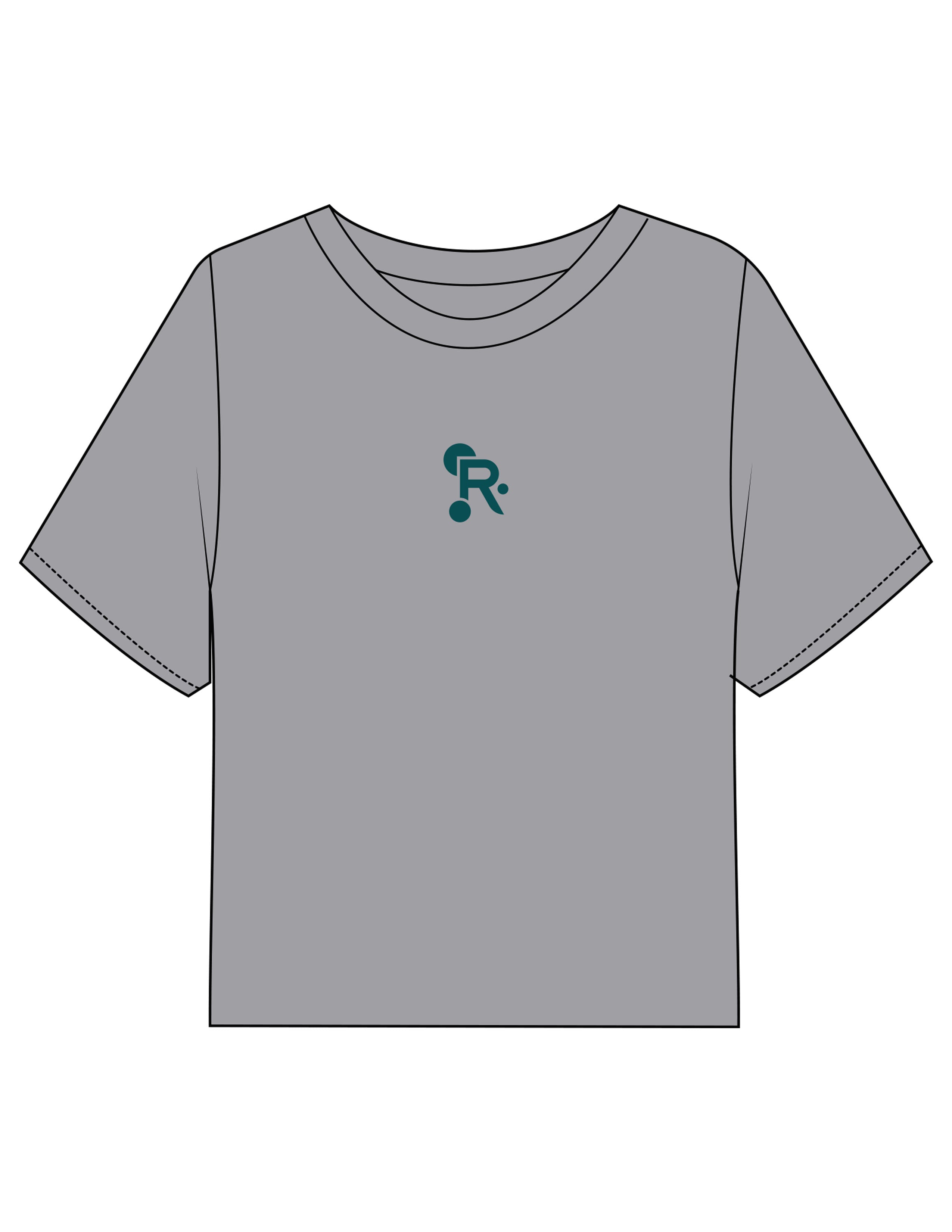 The Boxy Crop Tee - Heather - Rollgevity - Center Chest & Center Back - Printed - Dark Teal