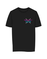 The Womens Tee - Black - Crossfit Trifecta - Left Chest & Center Back Neckline and Stacked - Full Color