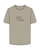 The Mens Tee - Mushroom - GODS HOUSE - Center Chest Stacked - Embroidered - Chocolate