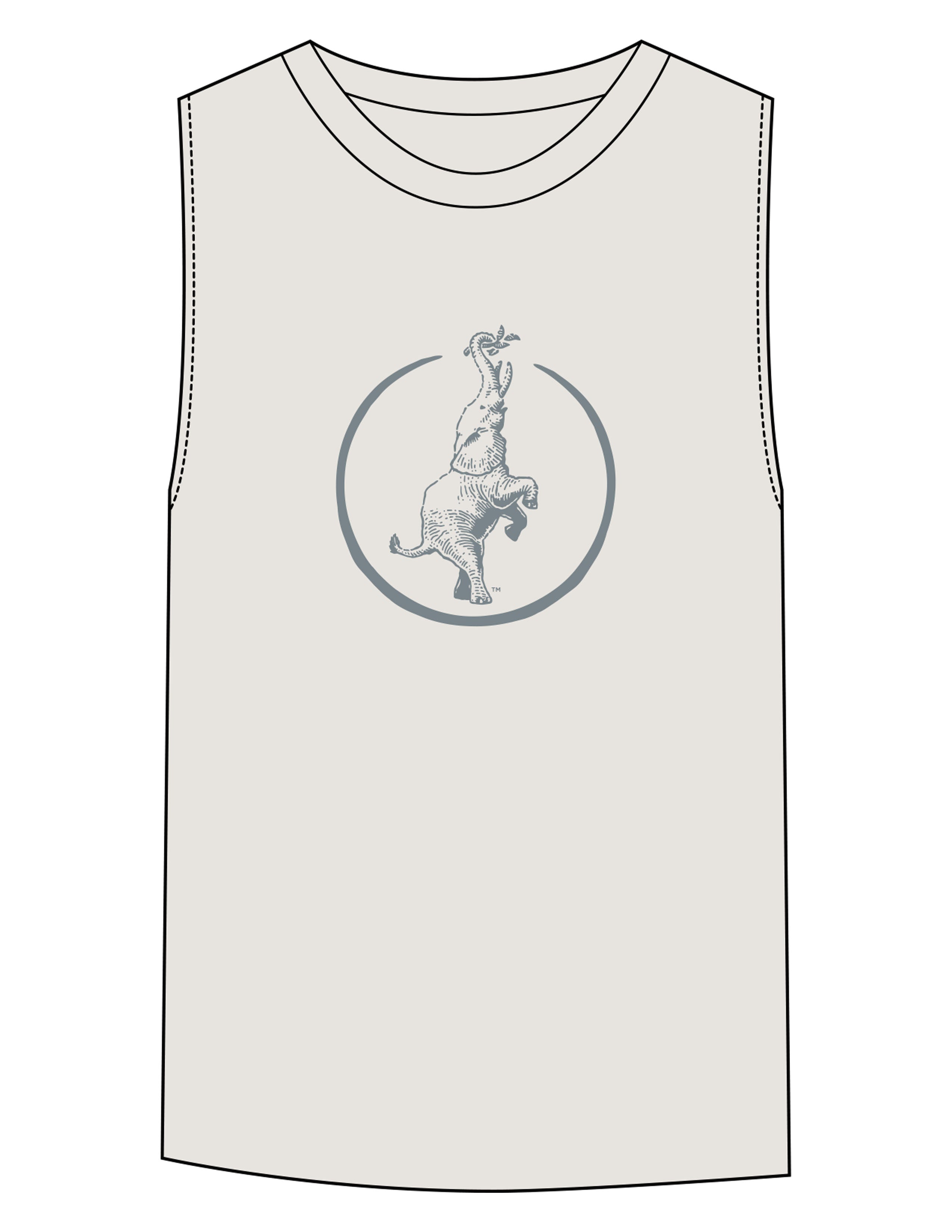 The Womens Heavyweight Tank - Washed Bone - Reforming Foundations - Center Chest - Printed - Gray