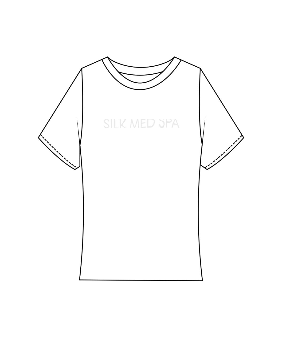 The Baby Tee - White - Silk Med - Center Chest - Tone on Tone Puff Print
