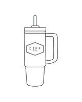 The Tumbler Cup - White - DiffEyewear - Center Body EST - Printed - Black