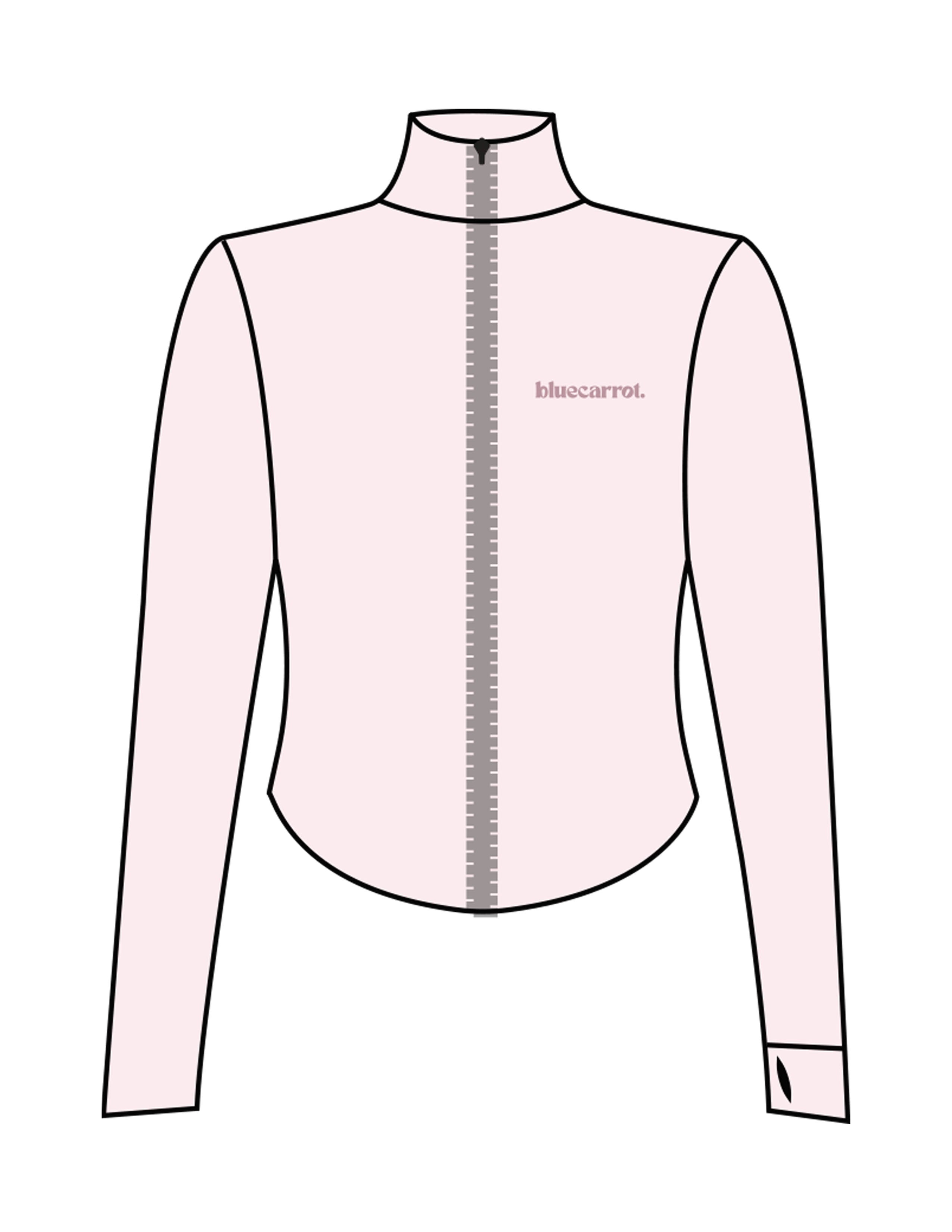 The 3/4 Crop Zip Jacket - Pink - BlueCarrot - Left Chest - Printed - Dusty Rose