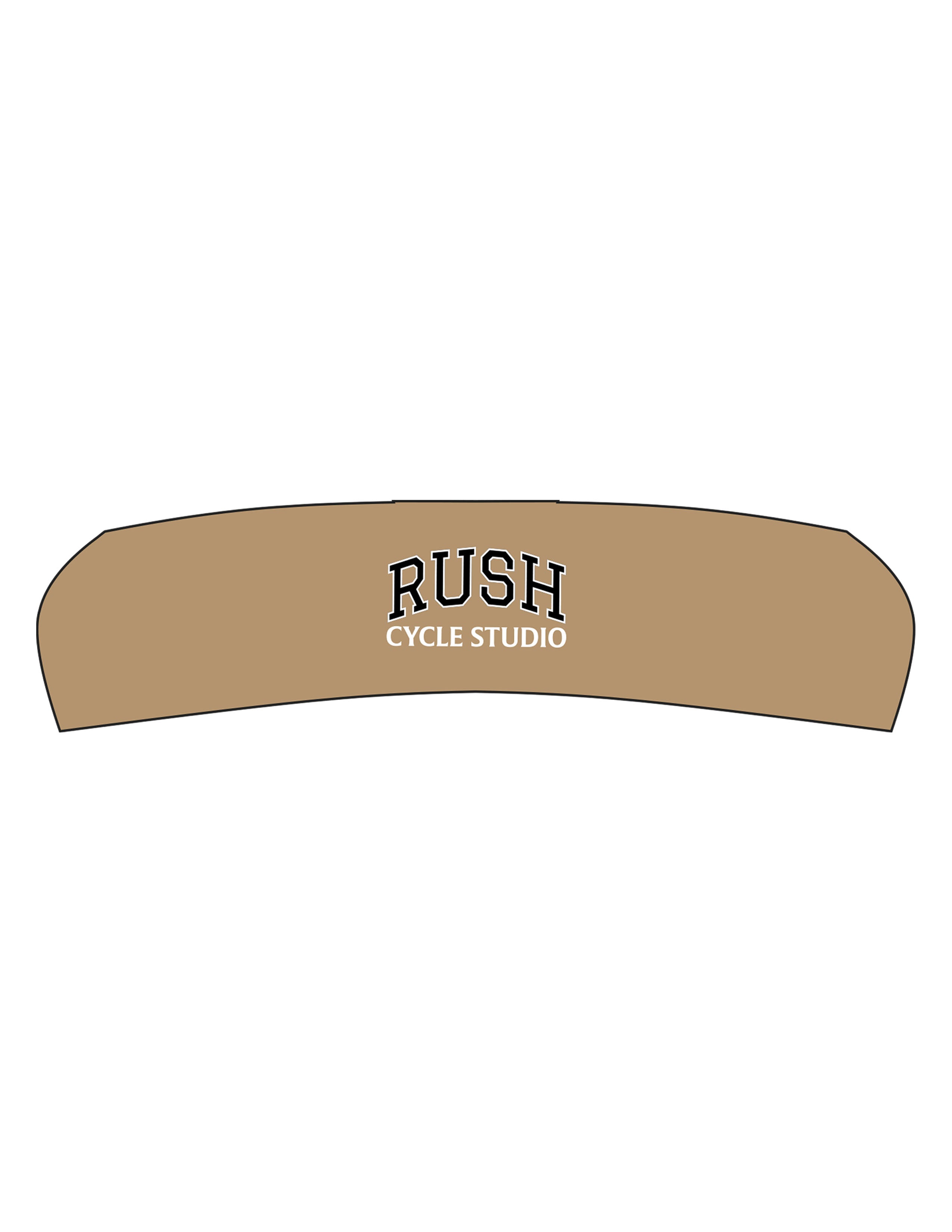The Headband - Khaki - Rush Cycle Studio - Center Crown Stacked - Printed - Full Color