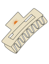 The Claw Hair Clip - Cream - Rise Lagree - Top Logo - Printed - Orange