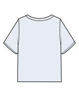 The Midweight Crop Tee - Light Blue - Komo Studio - Center Chest - Printed - Tone on Tone