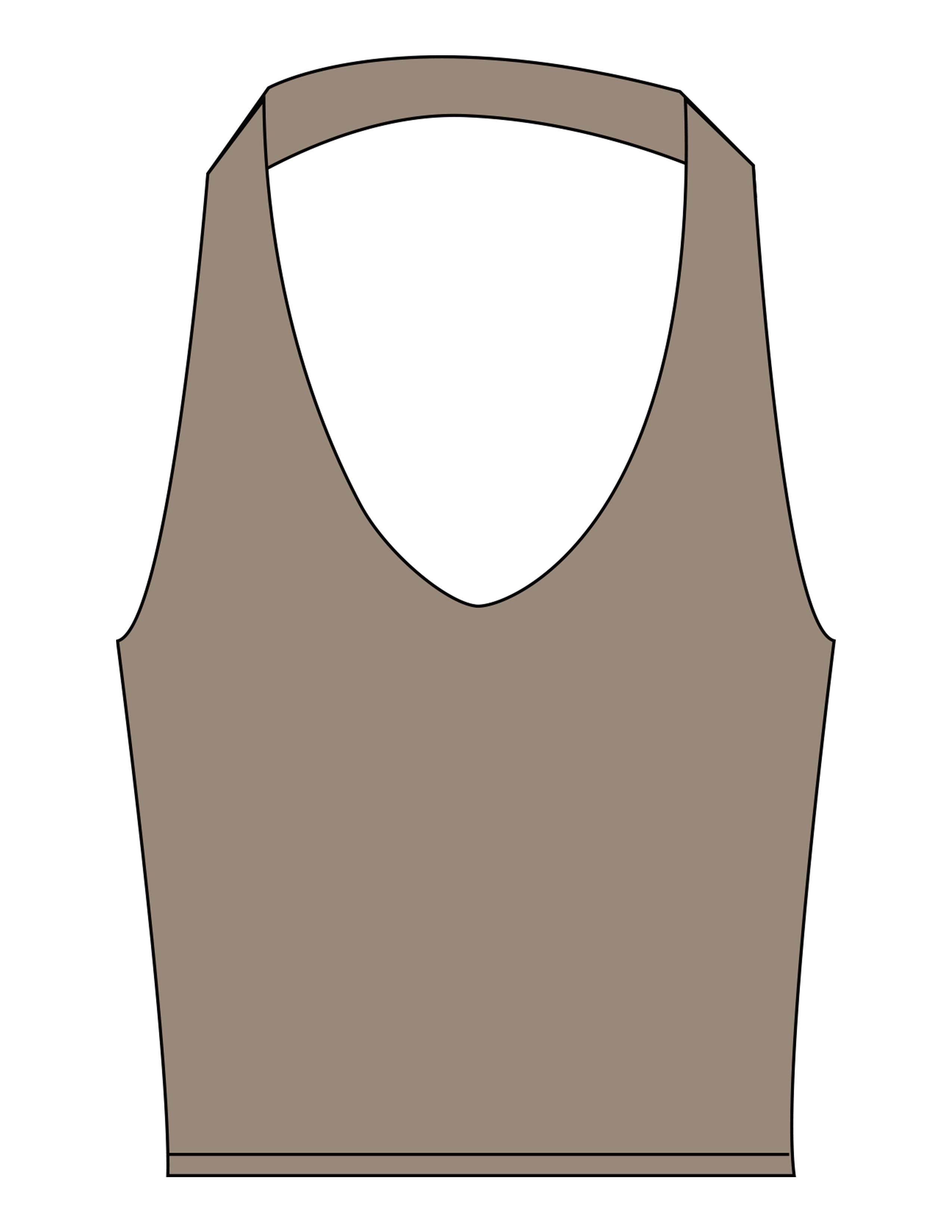 The Halter Tank - Brown - Wave Mamas - Center Back Stacked -  Printed - Off White