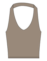 The Halter Tank - Brown - Wave Mamas - Center Back Stacked -  Printed - Off White