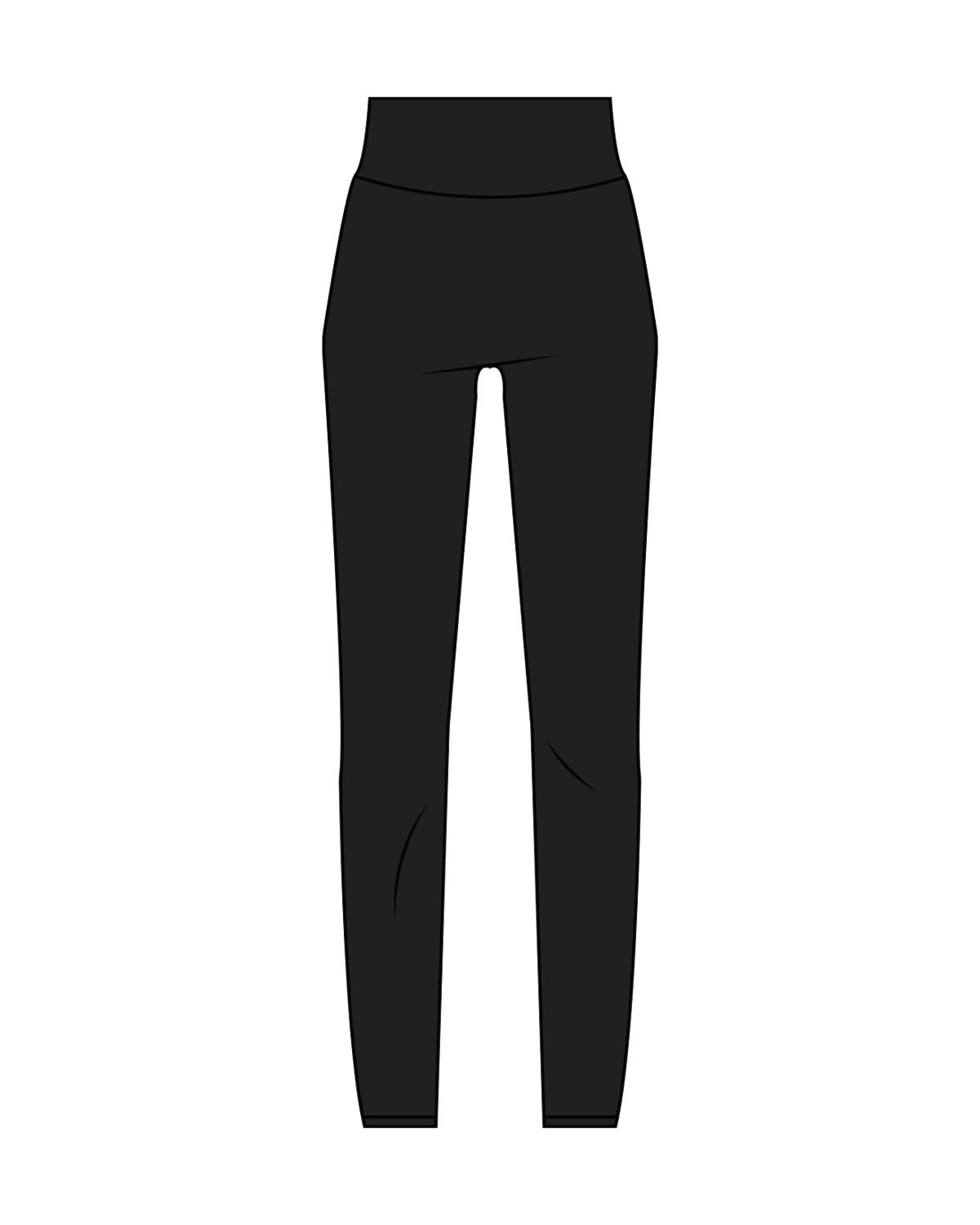 The Basic Legging - Black - Hilo House - Back Waist & Left Leg - White