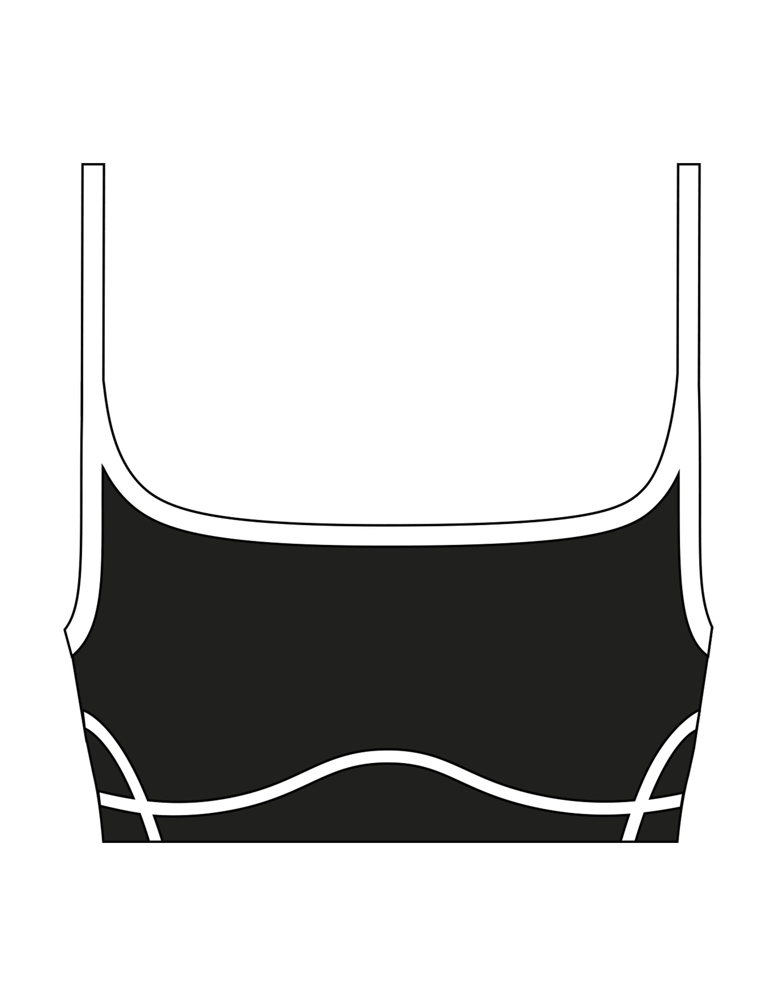 The Piped Scoop Sports Bra - Black - The Whole You Wellness - Center Back - Printed - Full Color