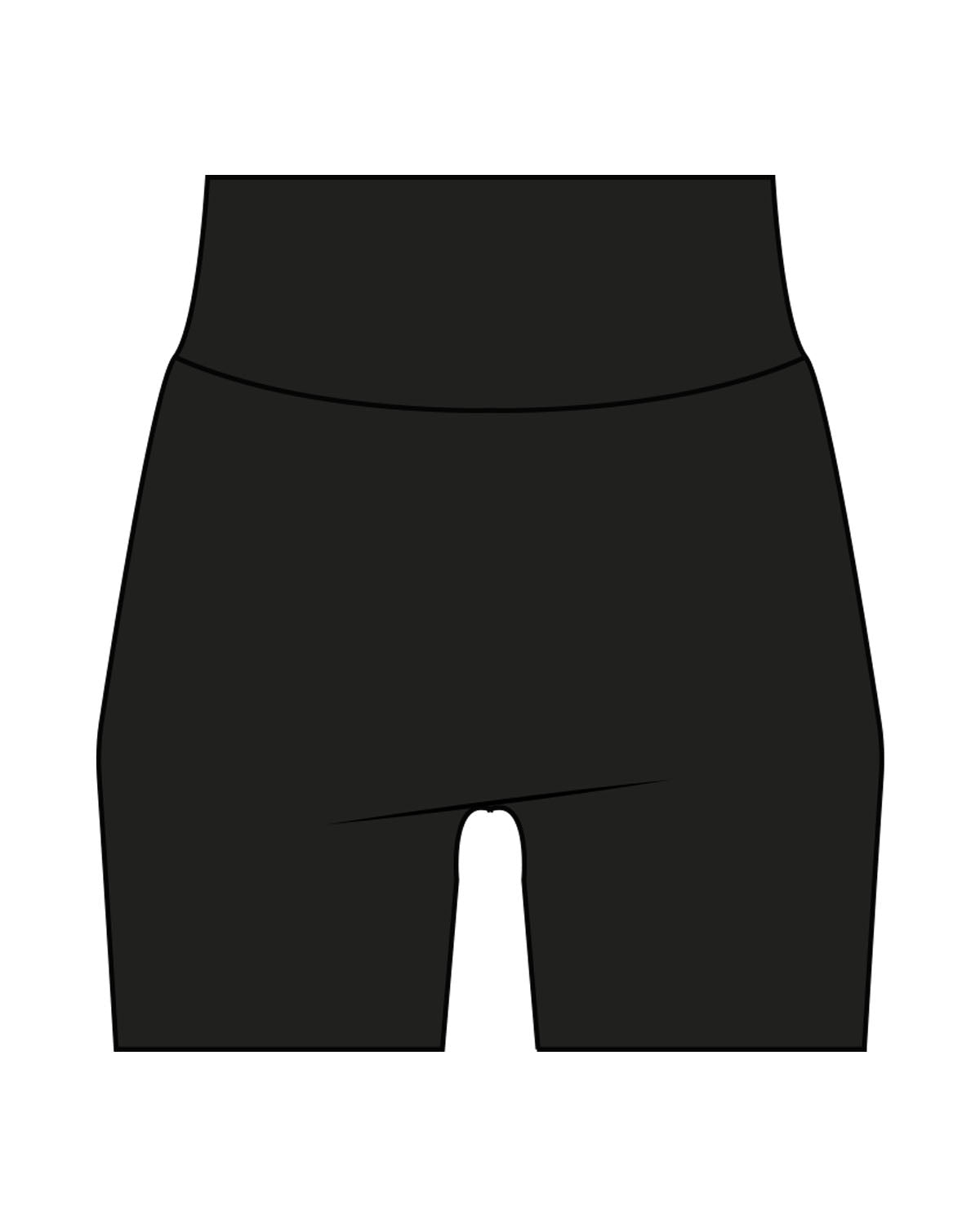 The Basic Short - Black - Heroes Fitness - Back Waistline - Printed - White