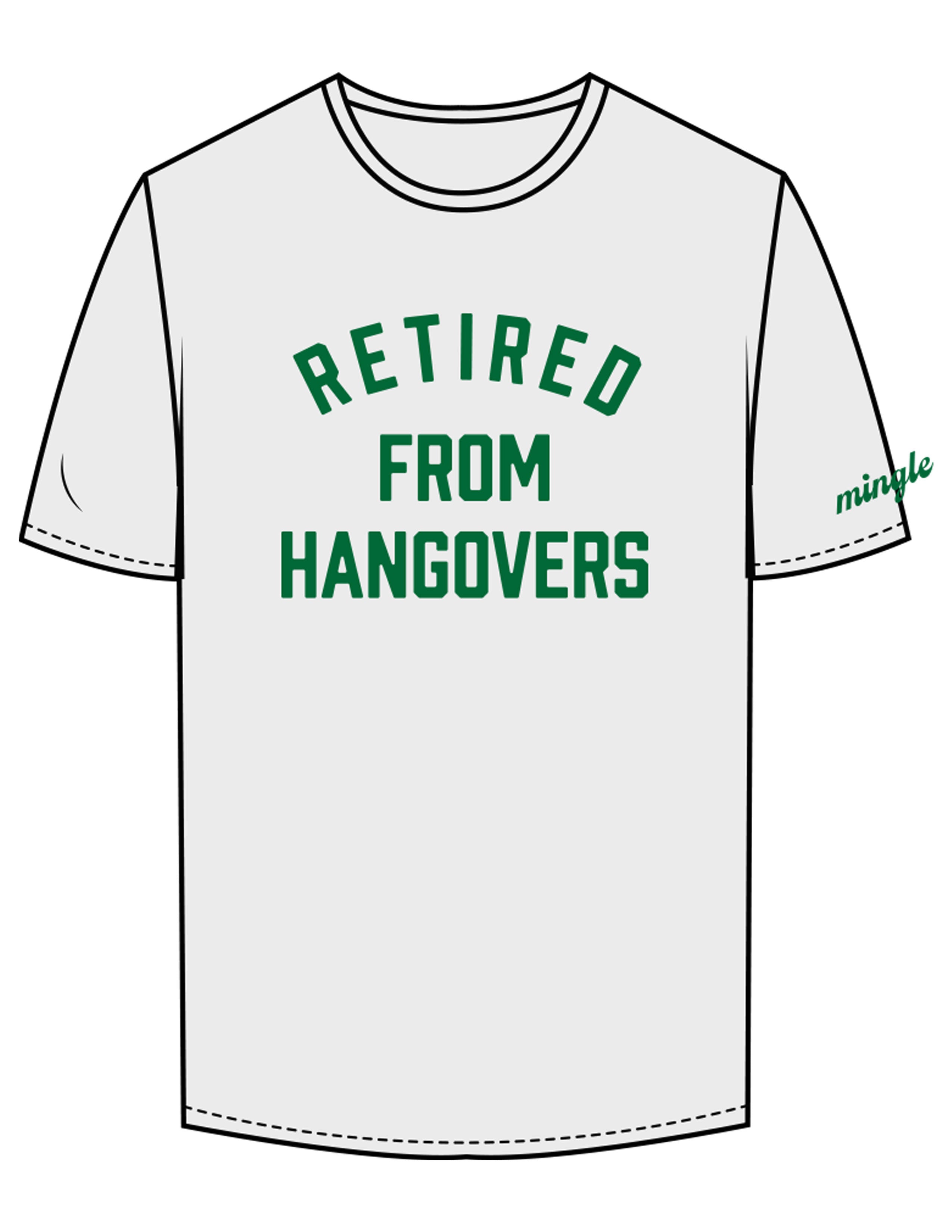 The Mens Tee - Off White - Mingle Mocktails - Center Chest Stacked & Left Sleeve - Printed - Green
