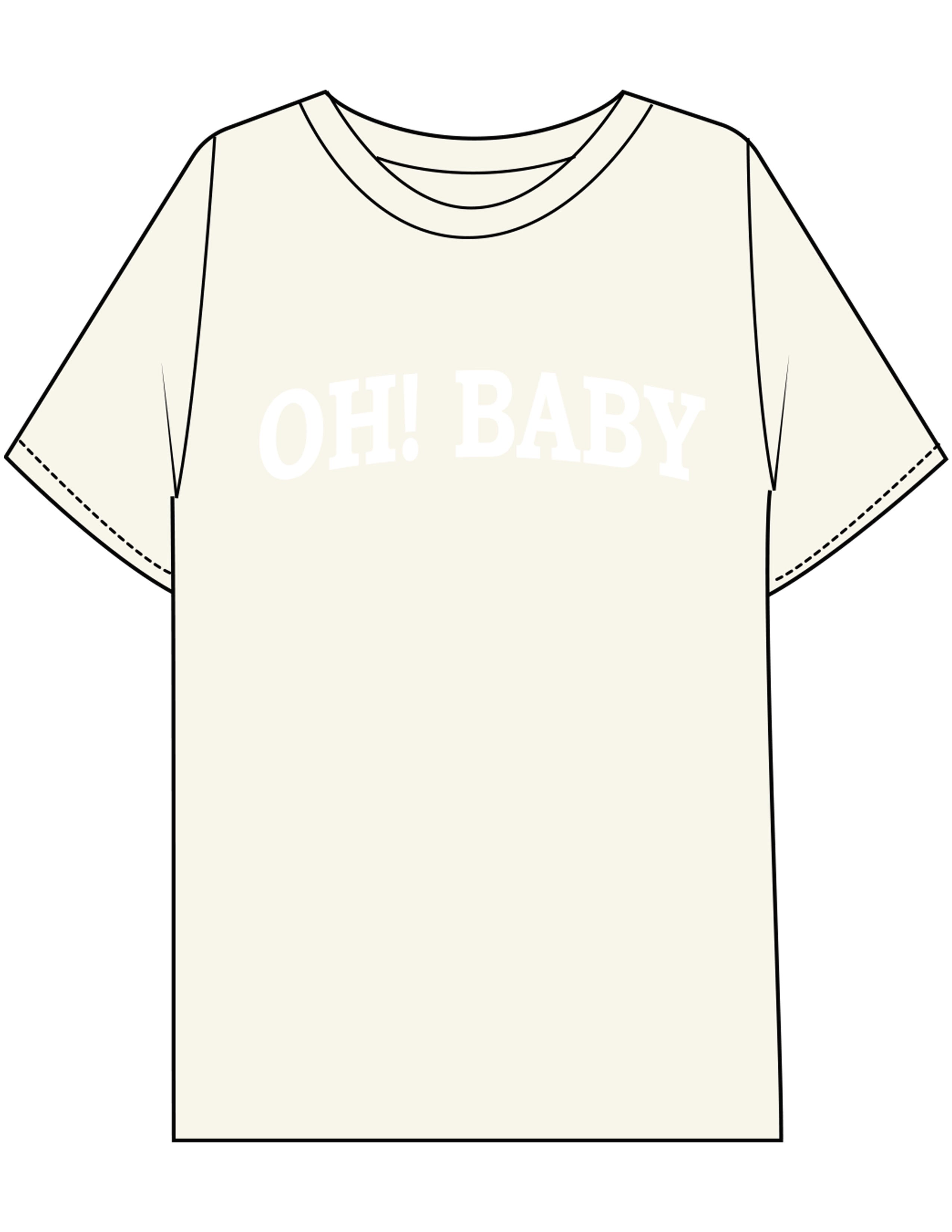 The Mens Boxy Tee - Off White - MOB - Center Chest & Back Neckline - Back Bottom QR Code - Printed - White