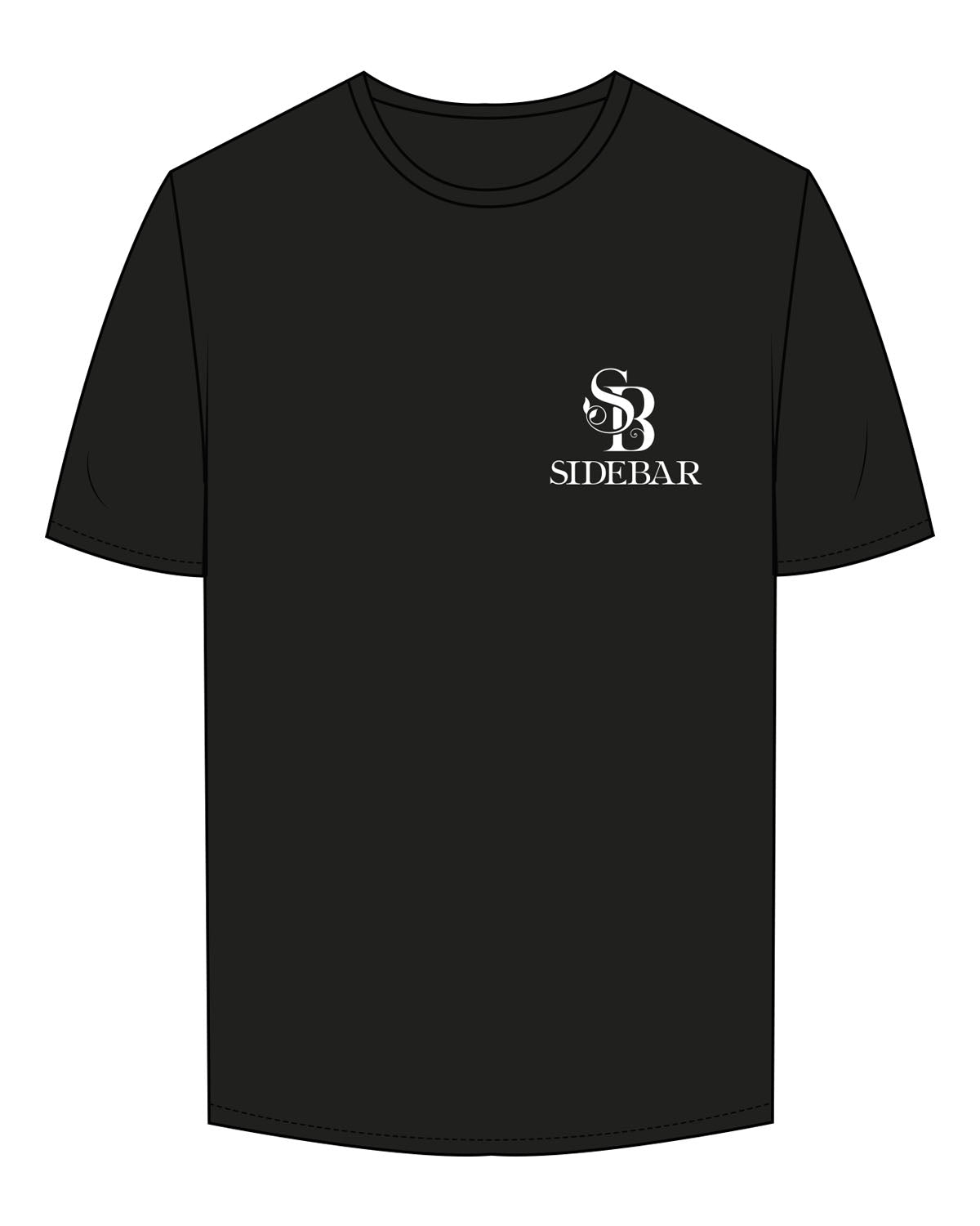 The Mens Tee - Black - Sidebar - Left Chest & Center Chest - Full Color