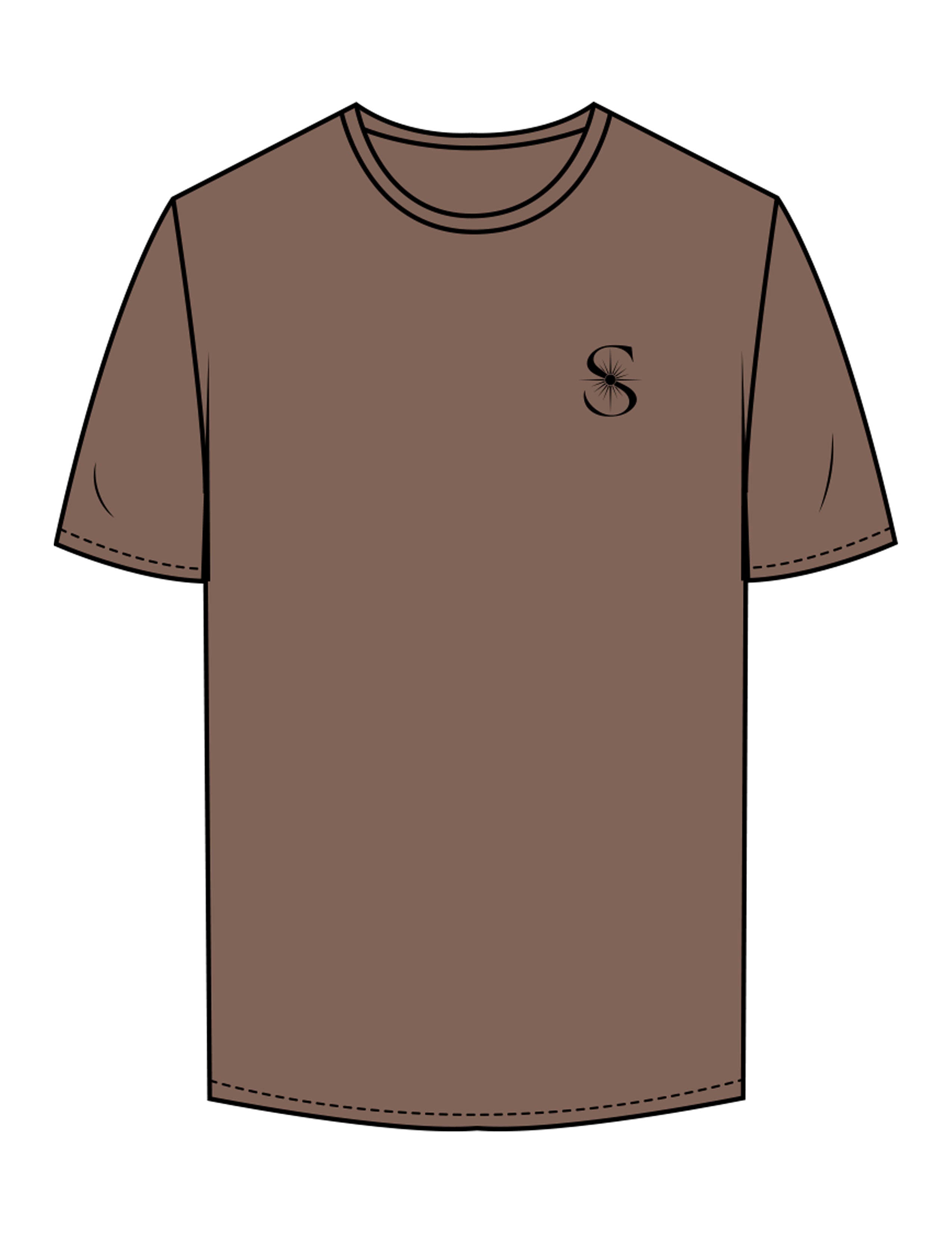 The Mens Tee - Walnut - Sol Lagree - Left Chest & Back Stacked - Printed - Full Color