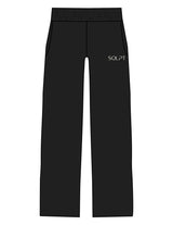 The Straight Leg Sweatpant - Black - SQLPT Pilates - Left Leg & Back Pocket - Embroidered - Off White