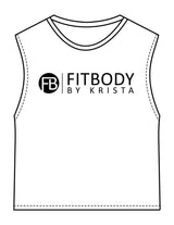 The Womens Classic Crop Tank - White - Krista - Chest Stacked & Back "COACH" - Printed - Black