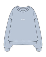 The Womens Crewneck - Powder - M4Lagree - Center Chest & Center Back Stacked - Printed - White