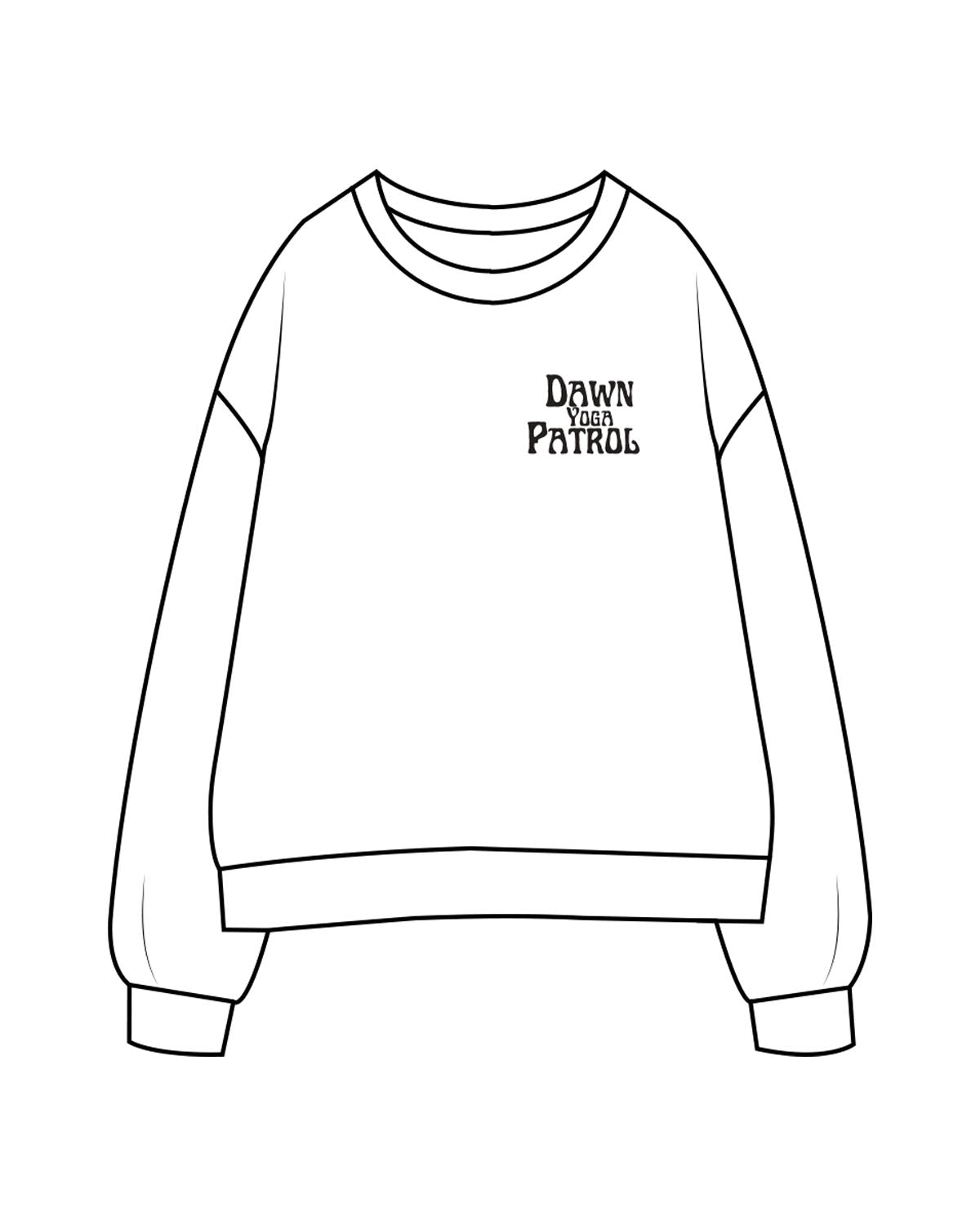 The Mens Classic Crewneck - White - Dawn Patrol - Left Chest Stacked & Center Back Logo - Printed - Black