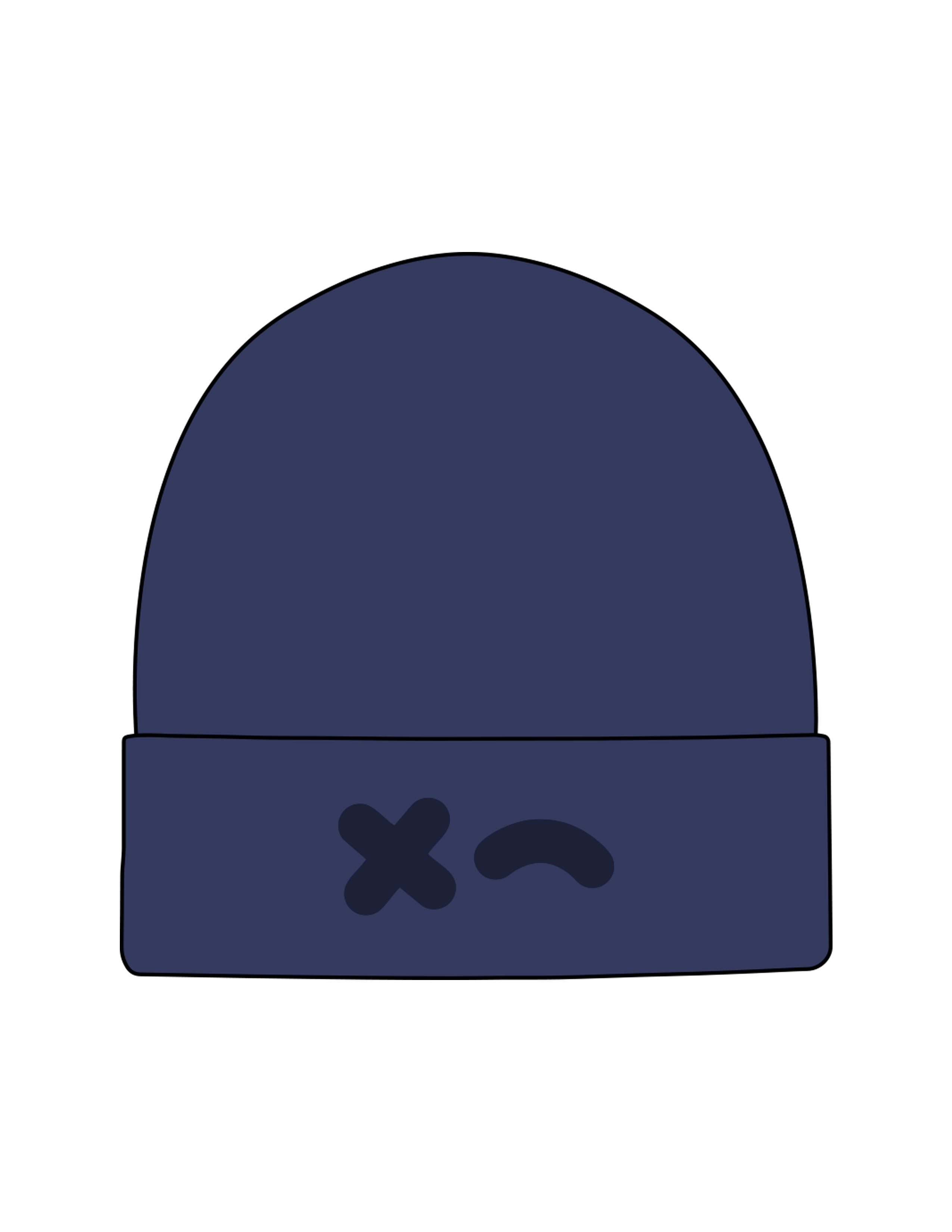 The Beanie - Cobalt - Rumble - Center Brim - Embroidered - Tone on Tone