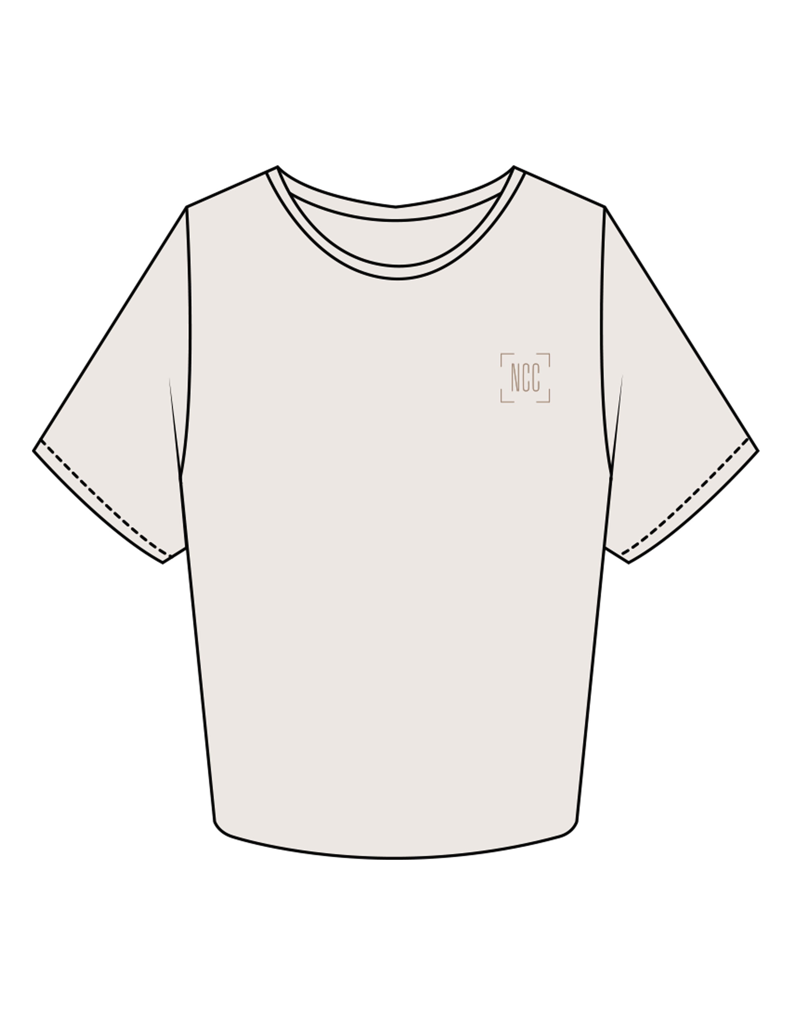 The Crop Tee - Bone - Natalie Crosby Consulting - Left Chest & Back Stacked - Printed - Brown