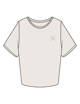 The Crop Tee - Bone - Natalie Crosby Consulting - Left Chest & Back Stacked - Printed - Brown