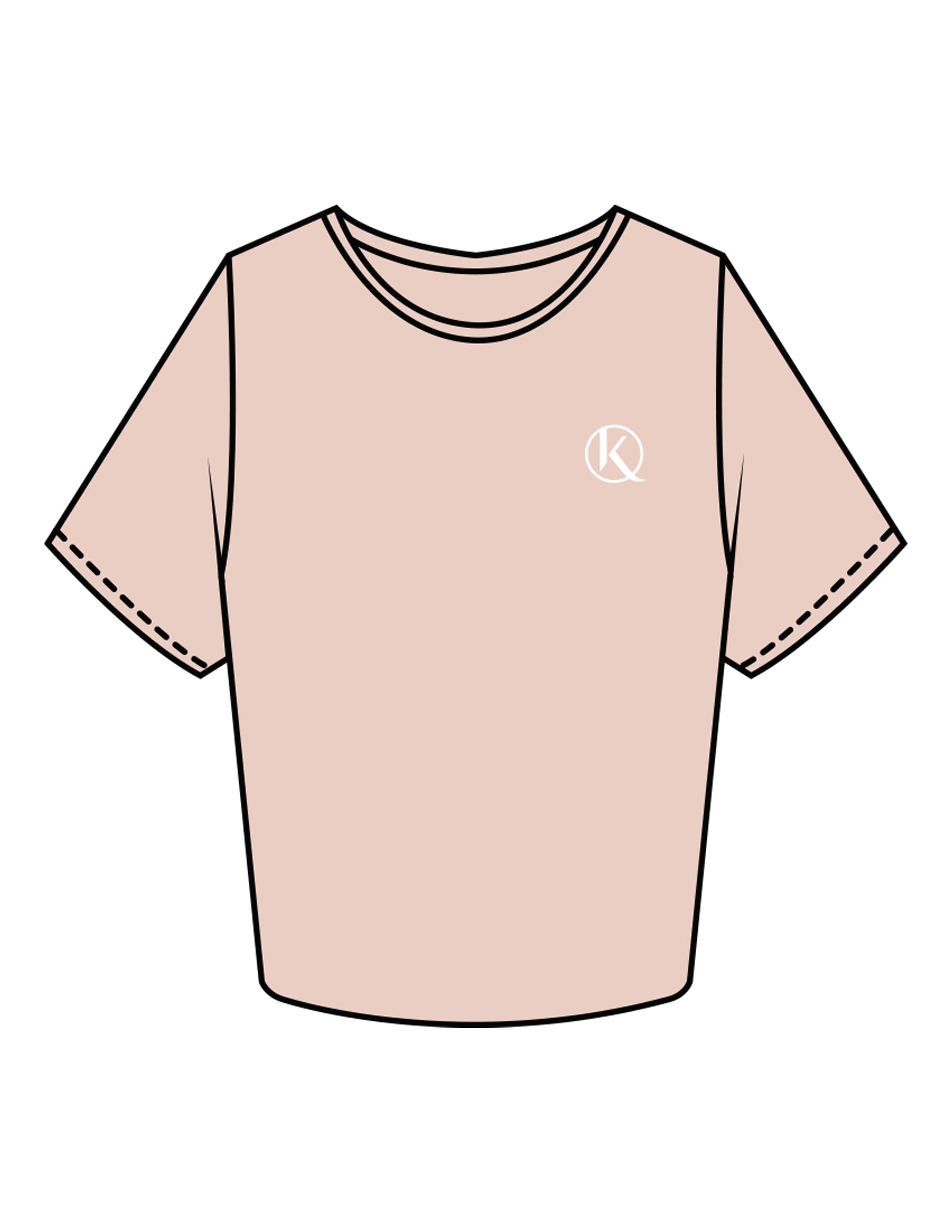 The Crop Tee - Pale Pink - Karve - Left Chest & Back Image - Printed - White