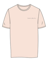 The Womens Tee - Pale Pink - Facial Collective - Left Chest - Printed - Gray