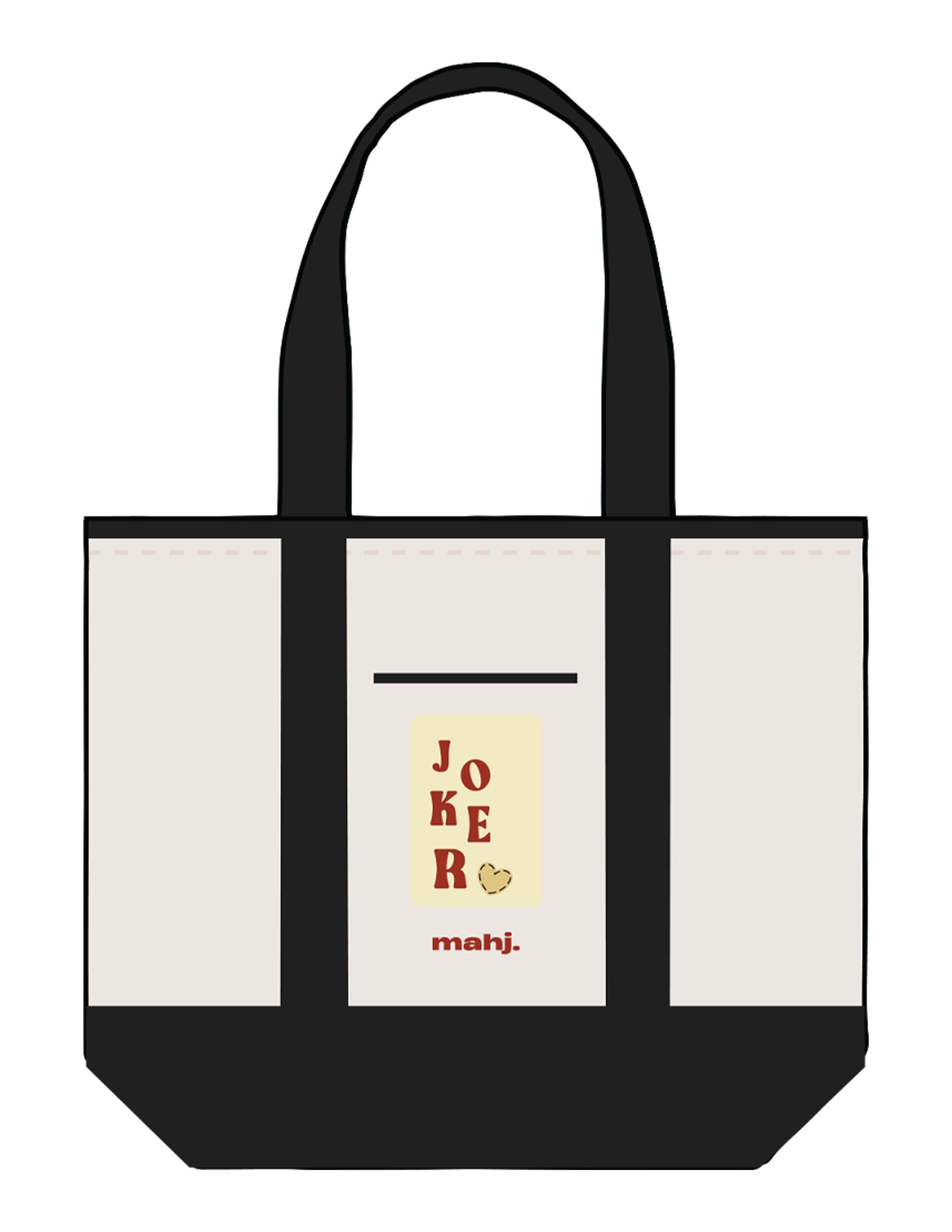 The Contrast Tote Bag - Natural / Black - Barnes. The Label - Center Body Joker - Printed - Full Color