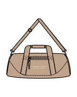 The Zipper Tote Bag - Tan - CORE REFORM - Center Body "stacked" - Printed - White