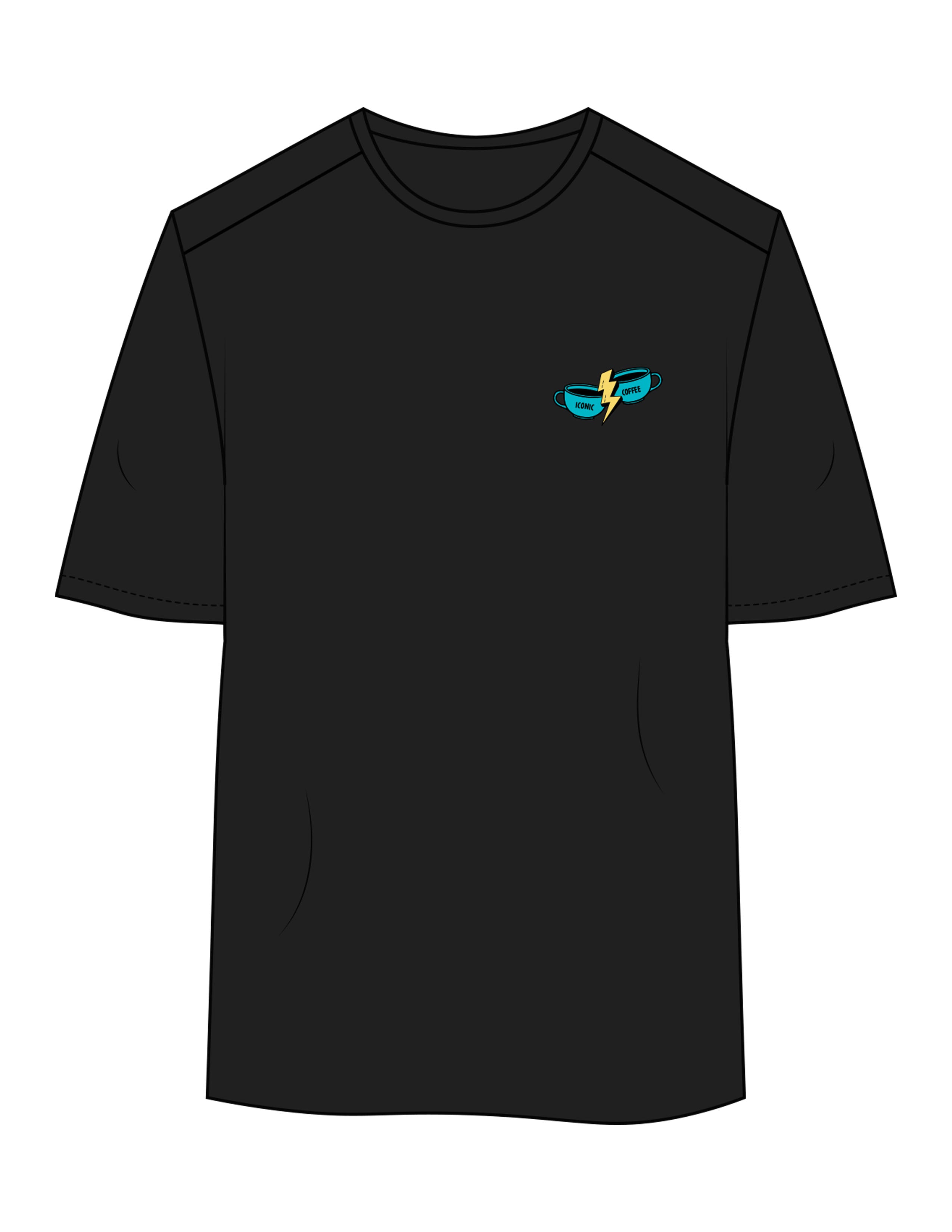 The Mens Active Tee - Black - Try Smile Collective - Left Chest - Printed - Full Color