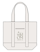 The Contrast Tote Bag - Natural / Natural - The Wild OM - Center Body Stacked - Printed - Olive