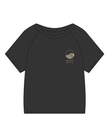 The Kids Heavyweight Tee - Washed Black - Sahara Brokerage - Left Chest Stacked - Embroidered - Tan