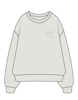 The Mens Crewneck - Washed Bone - PHS - Left Chest - Embroidered - Tone on Tone
