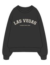 The Mens Heavyweight Crewneck - Coal - Lagree Fit Expo 2026 Collegiate - Center Chest Arc Stacked - Printed - Off White