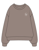The Mens Crewneck - Washed Gray - Lume Pilates - Left Chest Oval & Back Stacked - Printed - White
