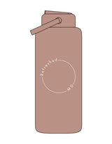 The Wide Mouth Water Bottle - Clay - Refreshed MD - Both Sides Logo - Printed - White