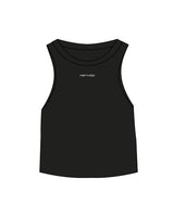 The Micro Rib Racer Crop - Black - TML - Center Chest - Embroidered - White