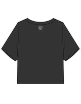 The Heavyweight Crop Tee - Washed Black - Anthem Church - Center Chest & Back Neckline - Printed - Taupe