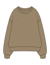 The Mens Crewneck - Sand - Golden Lagree - Center Chest Stacked - Embroidered - Full Color