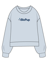 The Womens Sueded Crewneck - Denim Blue - BioPup - Center Chest - Printed - Full Color
