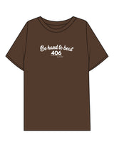 The Mens Boxy Tee - Walnut - 406 Performance Studio - Chest Stacked & Back Stacked - Printed - White