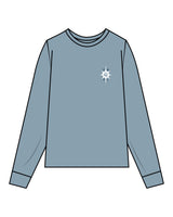 The Unisex Midweight Long Sleeve - Ice Blue - Sunrise Sculpt - Left Chest & Back Stacked - Printed - Full Color