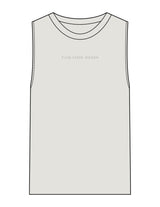 The Womens Heavyweight Tank - Washed Bone - Plum Creek Church - Center Chest - Embroidered- Tone on Tone