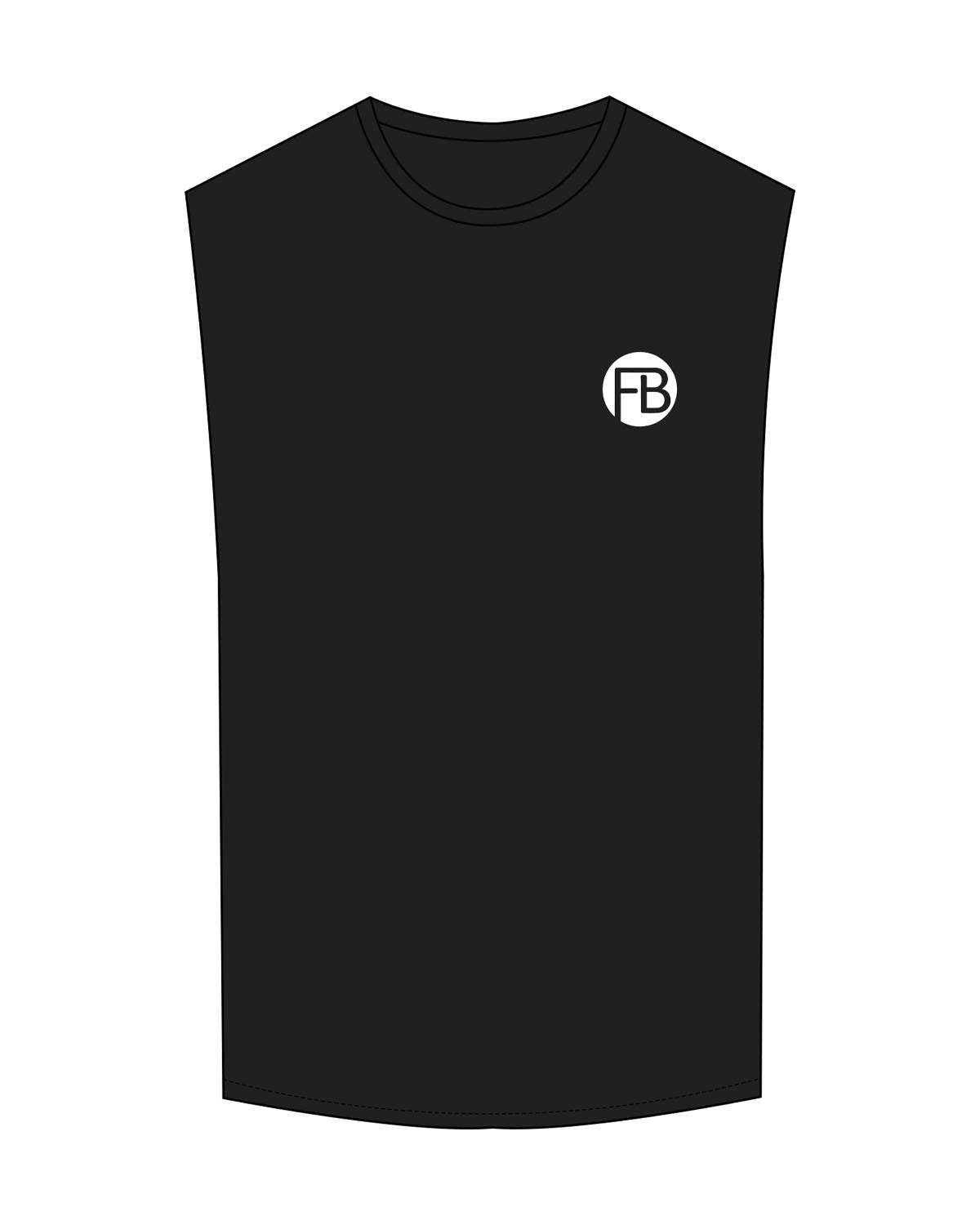 The Muscle Tank - Black - Krista - Left Chest Logo & Center Back Stacked - Printed - Full Color
